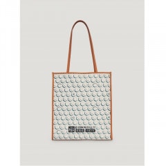 PRINTED CANVAS SHOPPER BLUE