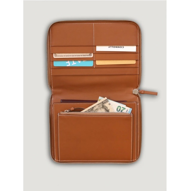 ZIP AROUND TRAVEL WALLET TAN