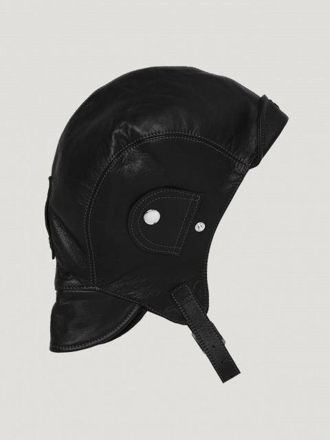 LEATHER HELMET BLACK