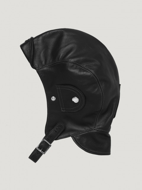 LEATHER HELMET BLACK