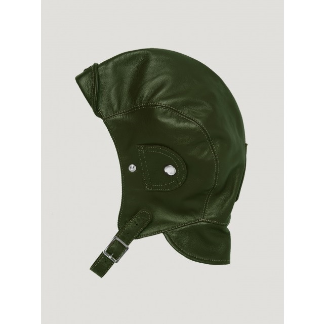 LEATHER HELMET GREEN