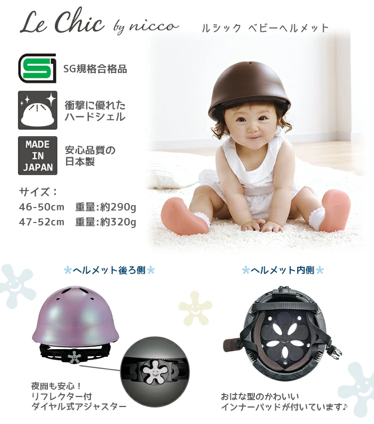 子供用ヘルメット nicco ニコ ルシック ベビーヘルメット 46-50cm 47
