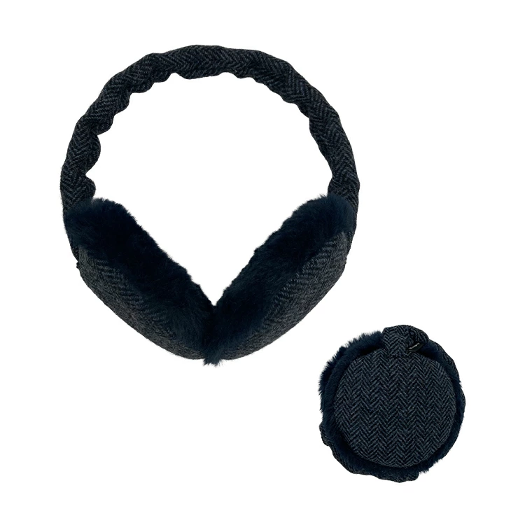 4WAYイヤーマフ マールマール 大人用耳当て ウールチェック&ヘリンボン