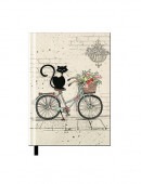 ハードカバーノート (A5)　猫と自転車