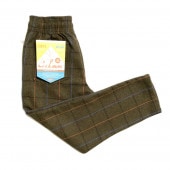 եѥ Chef Pants Wool Mix Check Olive Green