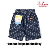 եѥ Chef Pants Short Anchor Stripe Denim