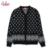 ǥ Knitted Cardigan Bandanna Cross Black