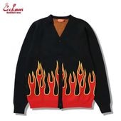 ǥ Knitted Cardigan Flame Black