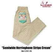 եѥ Chef Pants Semiwide Herringbone Stripe Cream