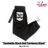 եѥ Chef Pants SemiwideBlack Belt Corduroy Black