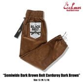եѥ Chef Pants SemiwideBlack Belt Corduroy Dark Brown