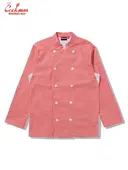 �����ե����� Chef Coat Long Sleeve Vented Gingham Red