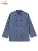 �����ե����� Chef Coat Long Sleeve Vented Chambray Blue