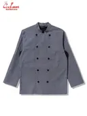 �����ե����� Chef Coat Long Sleeve Vented Chambray Black