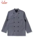 �����ե����� Chef Coat Long Sleeve Vented Chambray Black