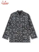 �����ե����� Chef Coat Long Sleeve Vented Paisley Black