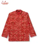 �����ե����� Chef Coat Long Sleeve Vented Paisley Red