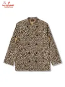 �����ե����� Chef Coat Long Sleeve Vented Leopard Beige