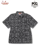 �������� Work Shirts Short Sleeve Light Paisley Black