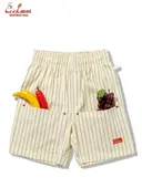 �����եѥ�� Chef Pants Short Front Pocket Herringbone Stripe Cream