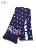 �������� Knitted Scarf Bandanna Cross Navy