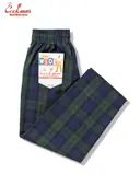 �����եѥ�� Chef Pants High-Wide Black Watch Check