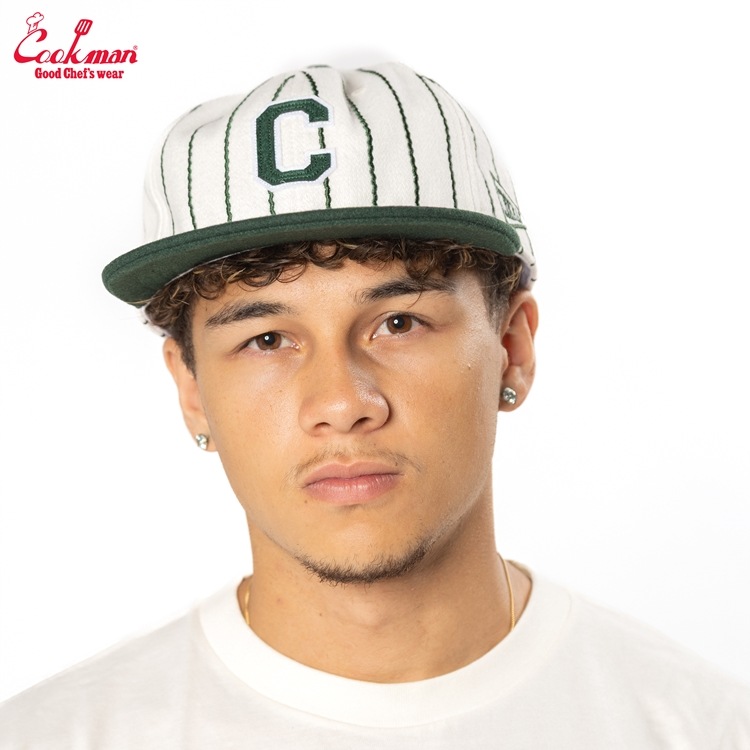 ����å� Flat Brim Snapback Cap Stripe Green