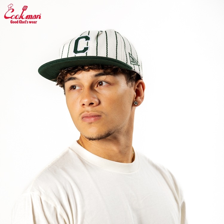 ����å� Flat Brim Snapback Cap Stripe Green