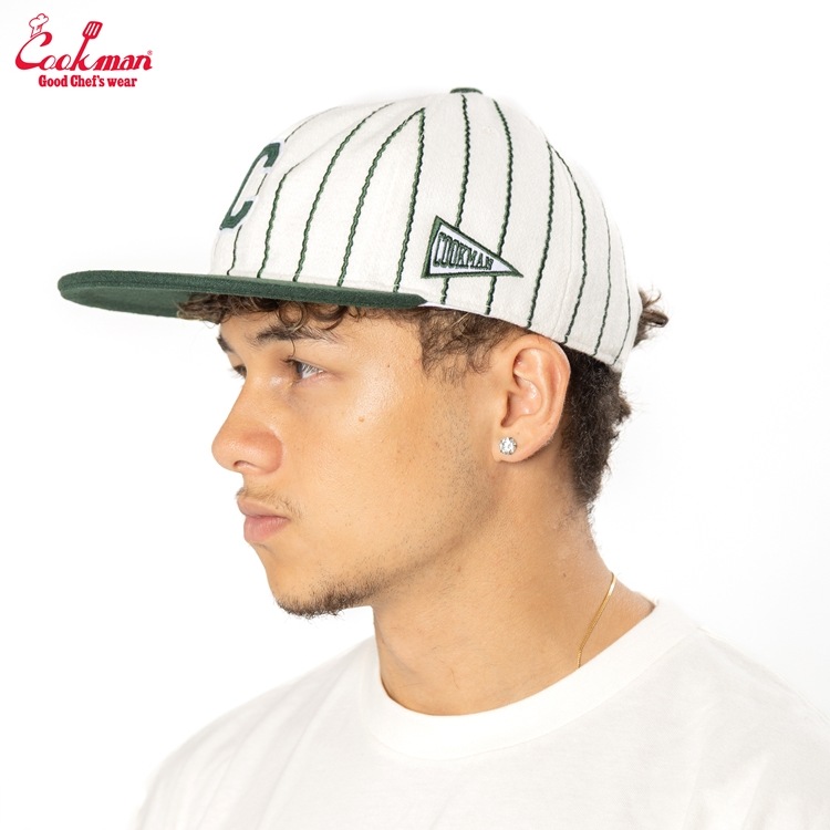����å� Flat Brim Snapback Cap Stripe Green