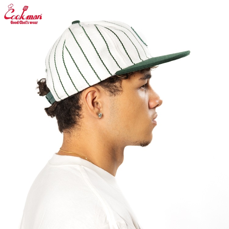 ����å� Flat Brim Snapback Cap Stripe Green