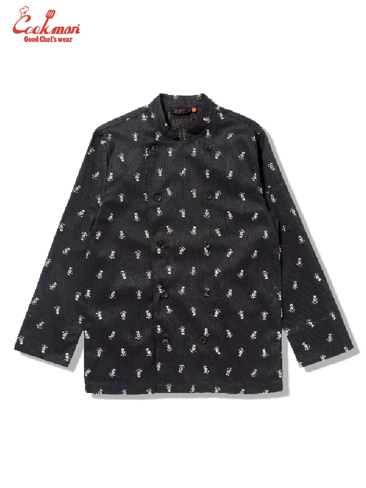 �����ե����� Chef Coat Long Sleeve Vented Skull Black