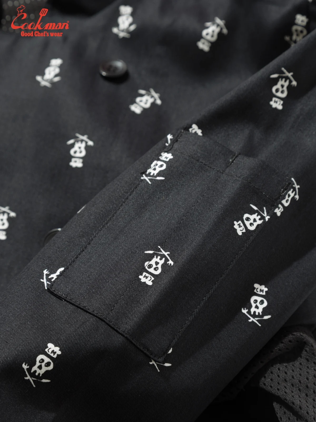�����ե����� Chef Coat Long Sleeve Vented Skull Black