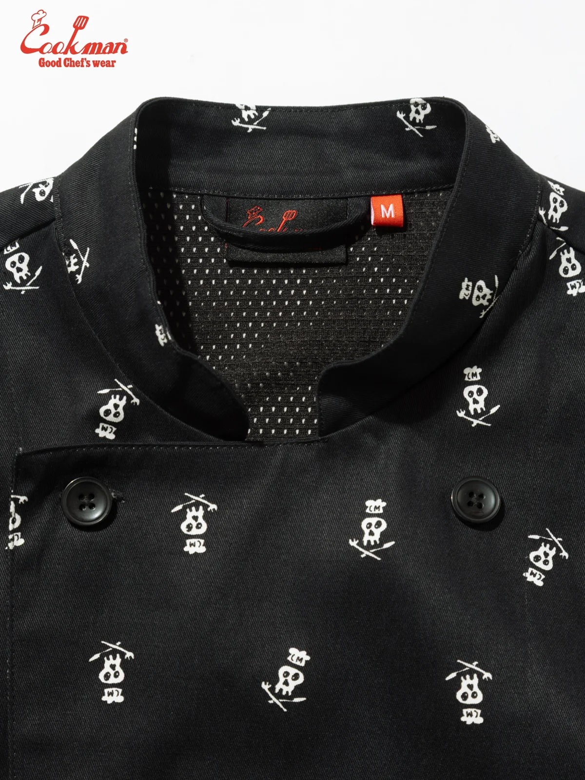 �����ե����� Chef Coat Long Sleeve Vented Skull Black