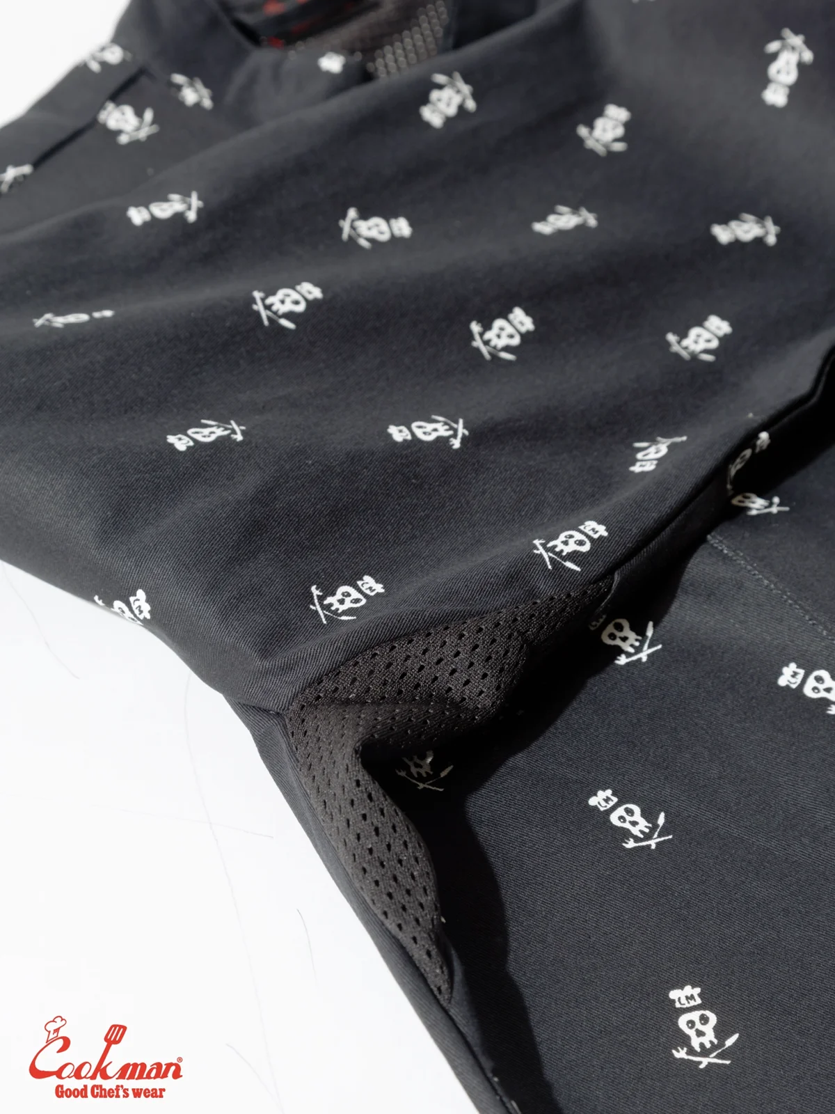 �����ե����� Chef Coat Long Sleeve Vented Skull Black
