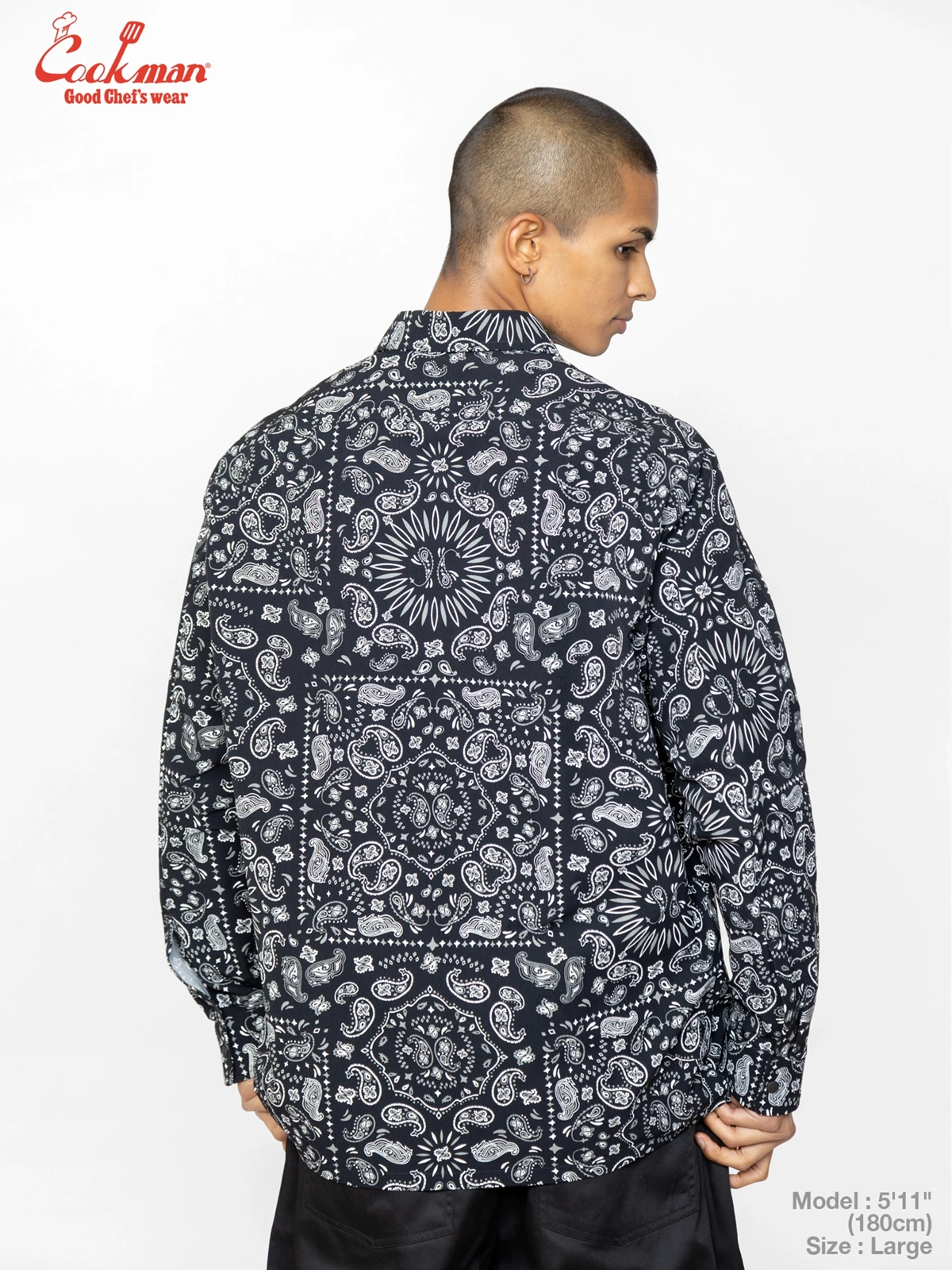 �������� Work Shirts Long Sleeve Paisley Black