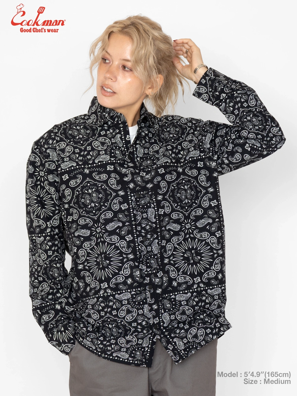 �������� Work Shirts Long Sleeve Paisley Black