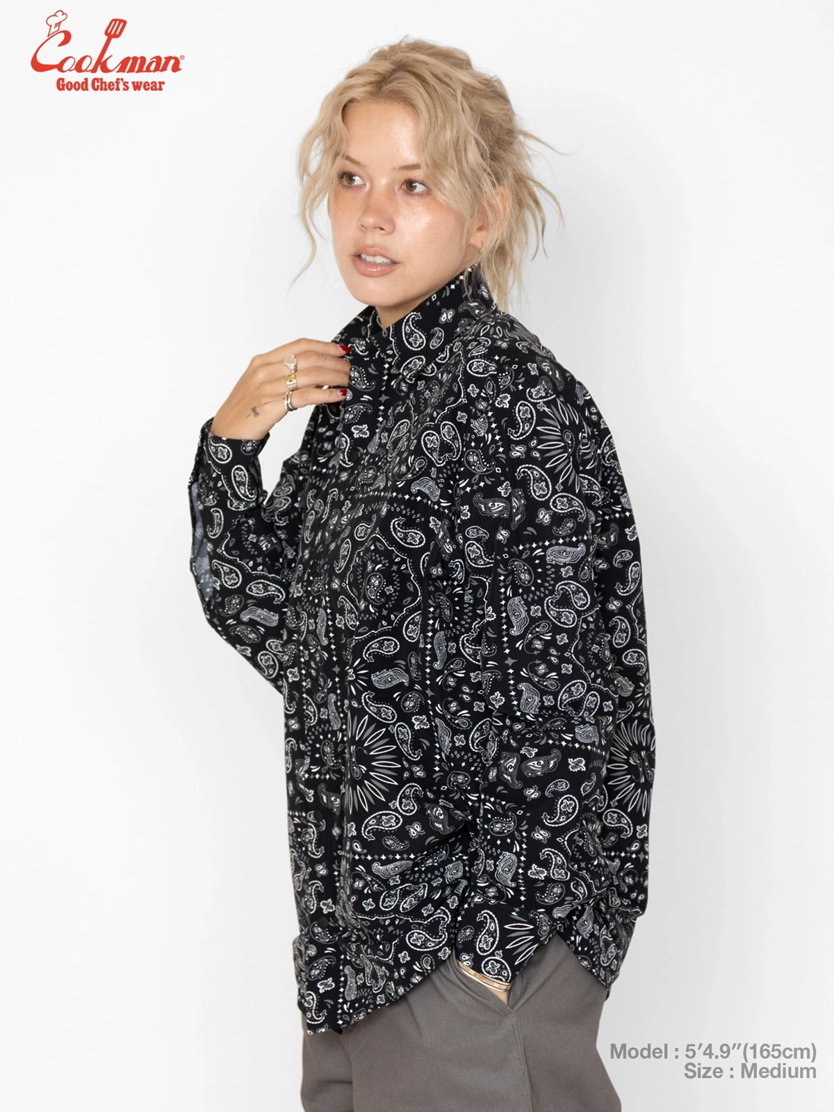 �������� Work Shirts Long Sleeve Paisley Black
