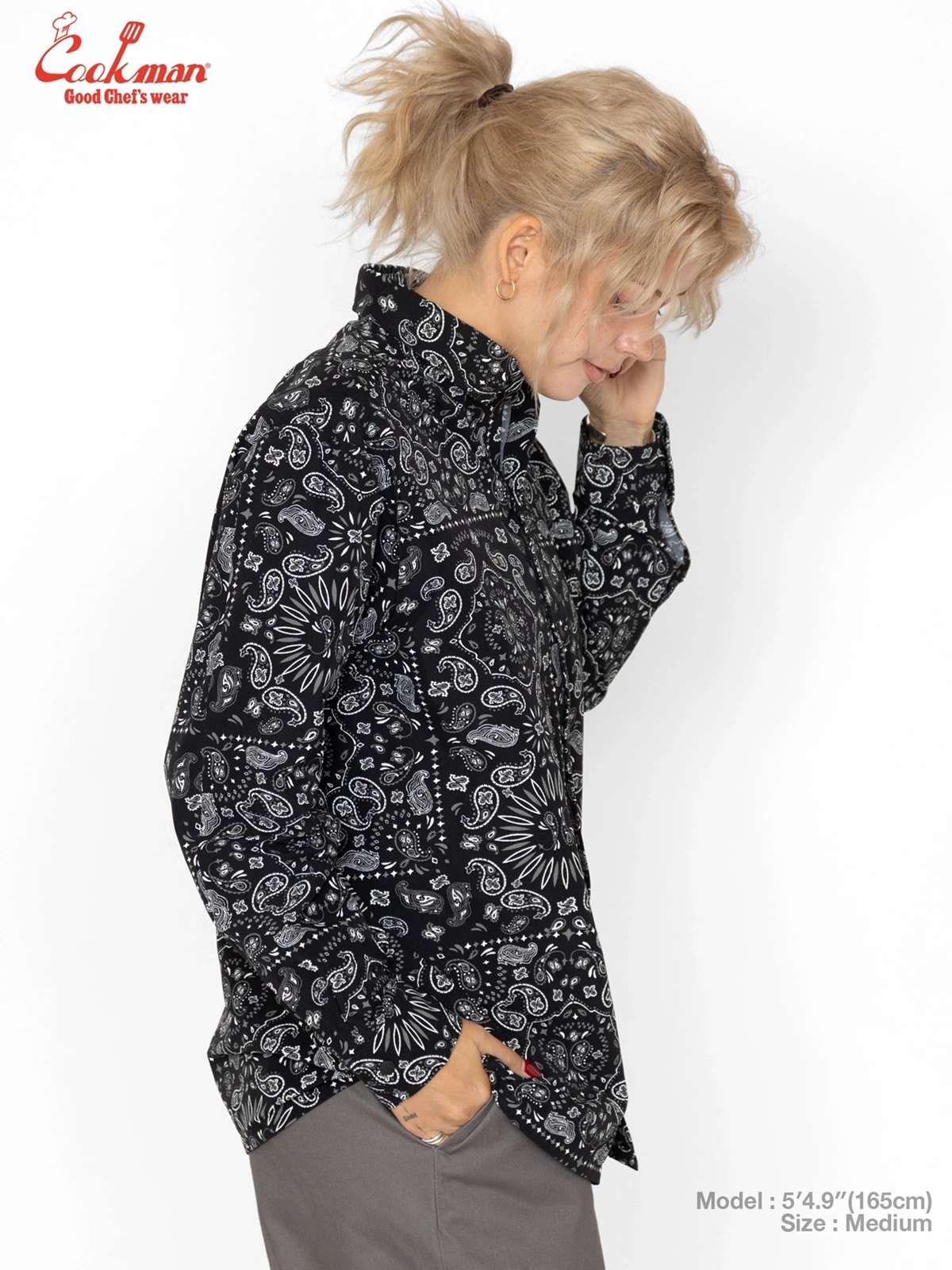 �������� Work Shirts Long Sleeve Paisley Black