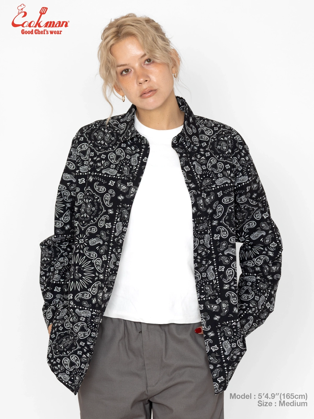 �������� Work Shirts Long Sleeve Paisley Black
