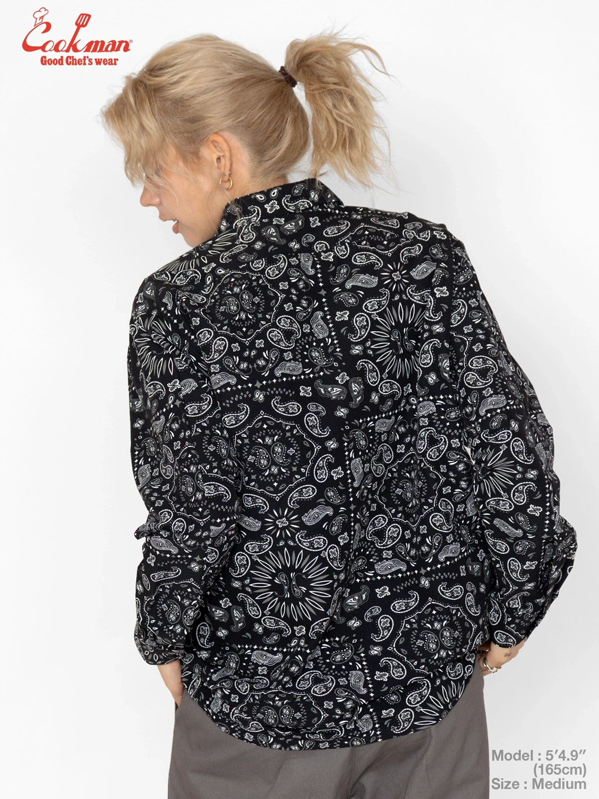 �������� Work Shirts Long Sleeve Paisley Black