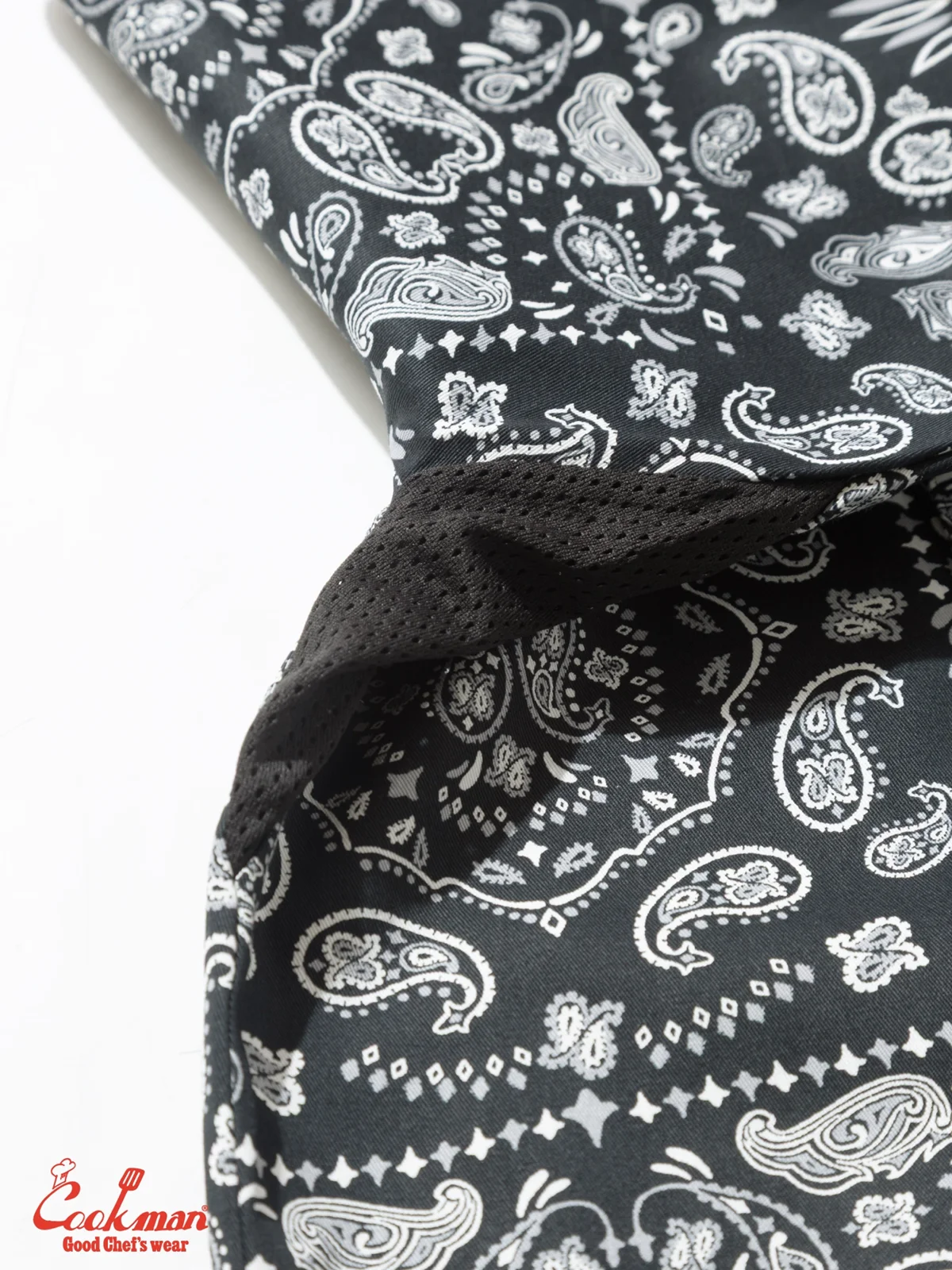 �����ե����� Chef Coat Long Sleeve Vented Paisley Black