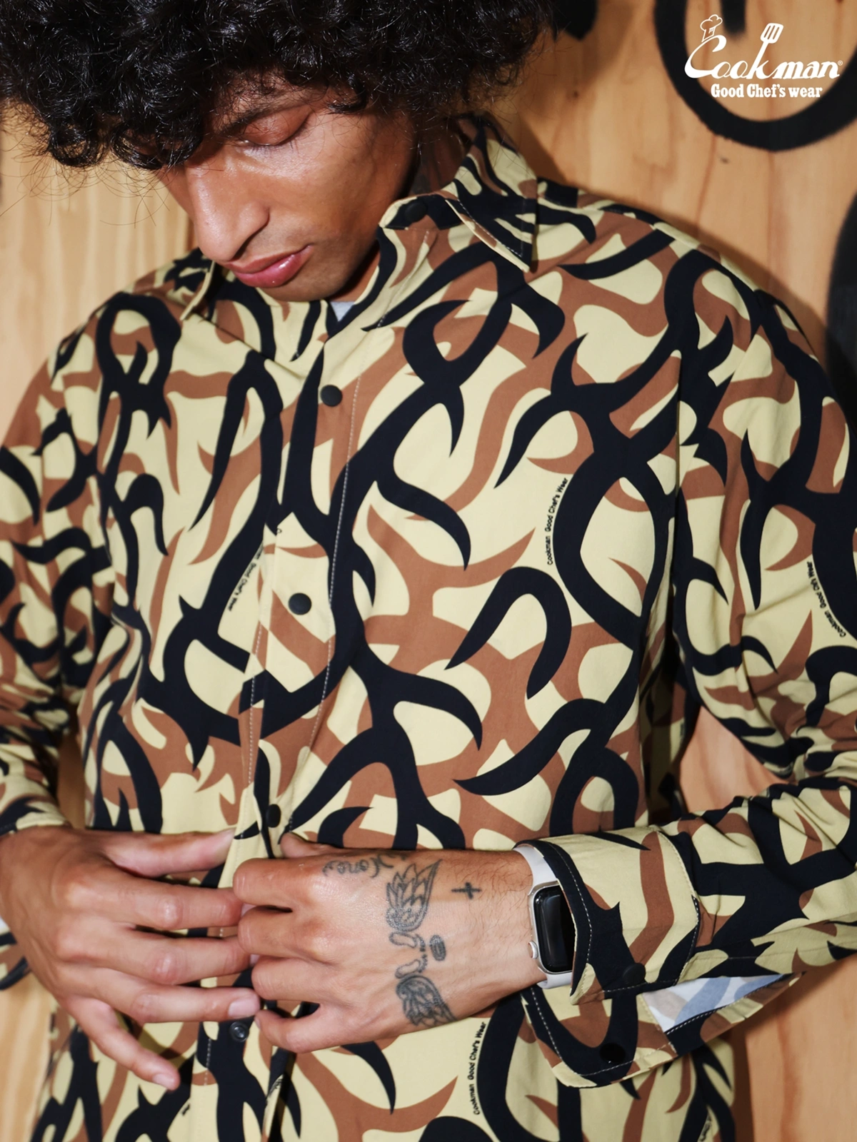 �������� Work Shirts Long Sleeve Tribal Camo Beige