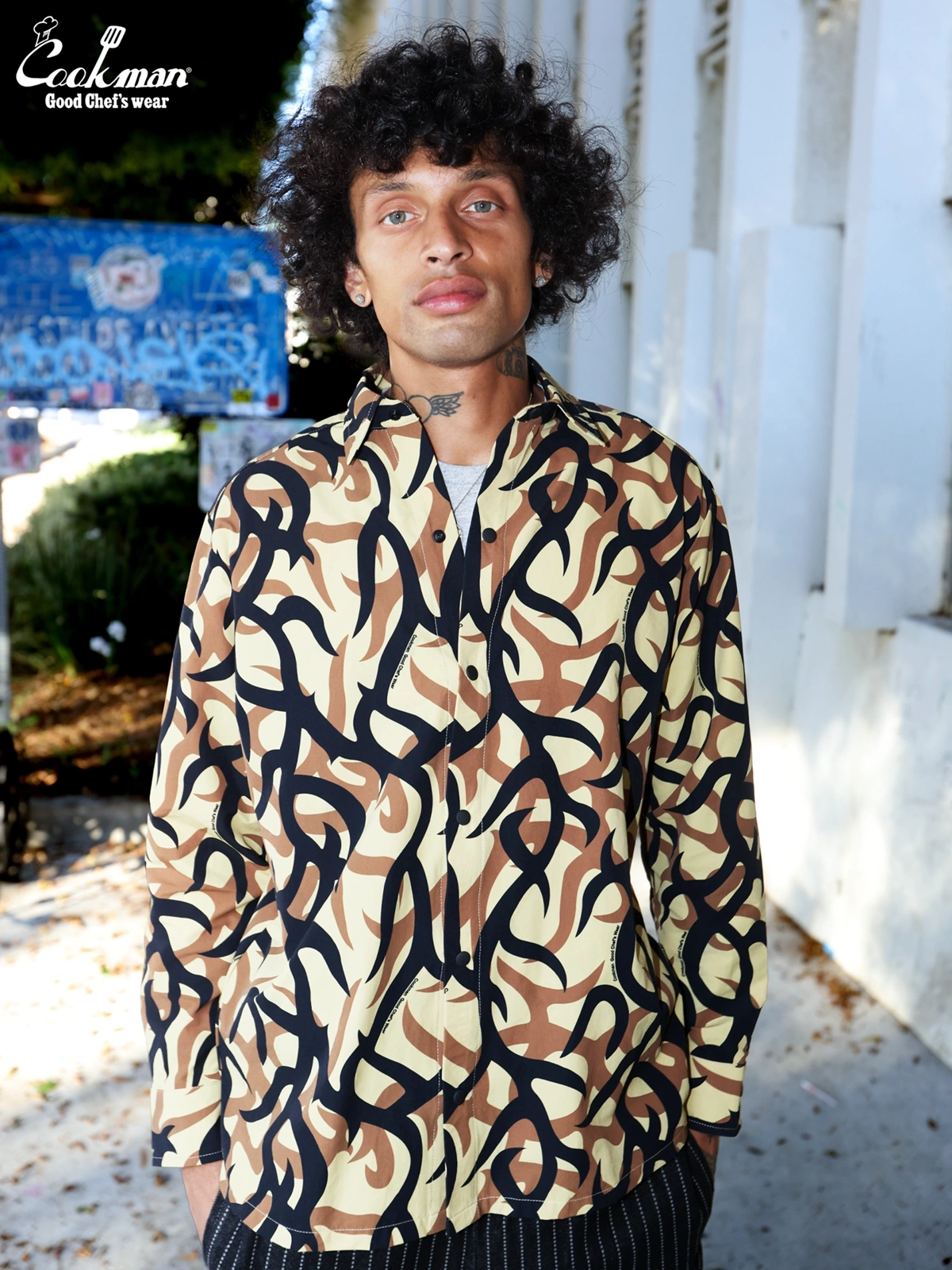 �������� Work Shirts Long Sleeve Tribal Camo Beige