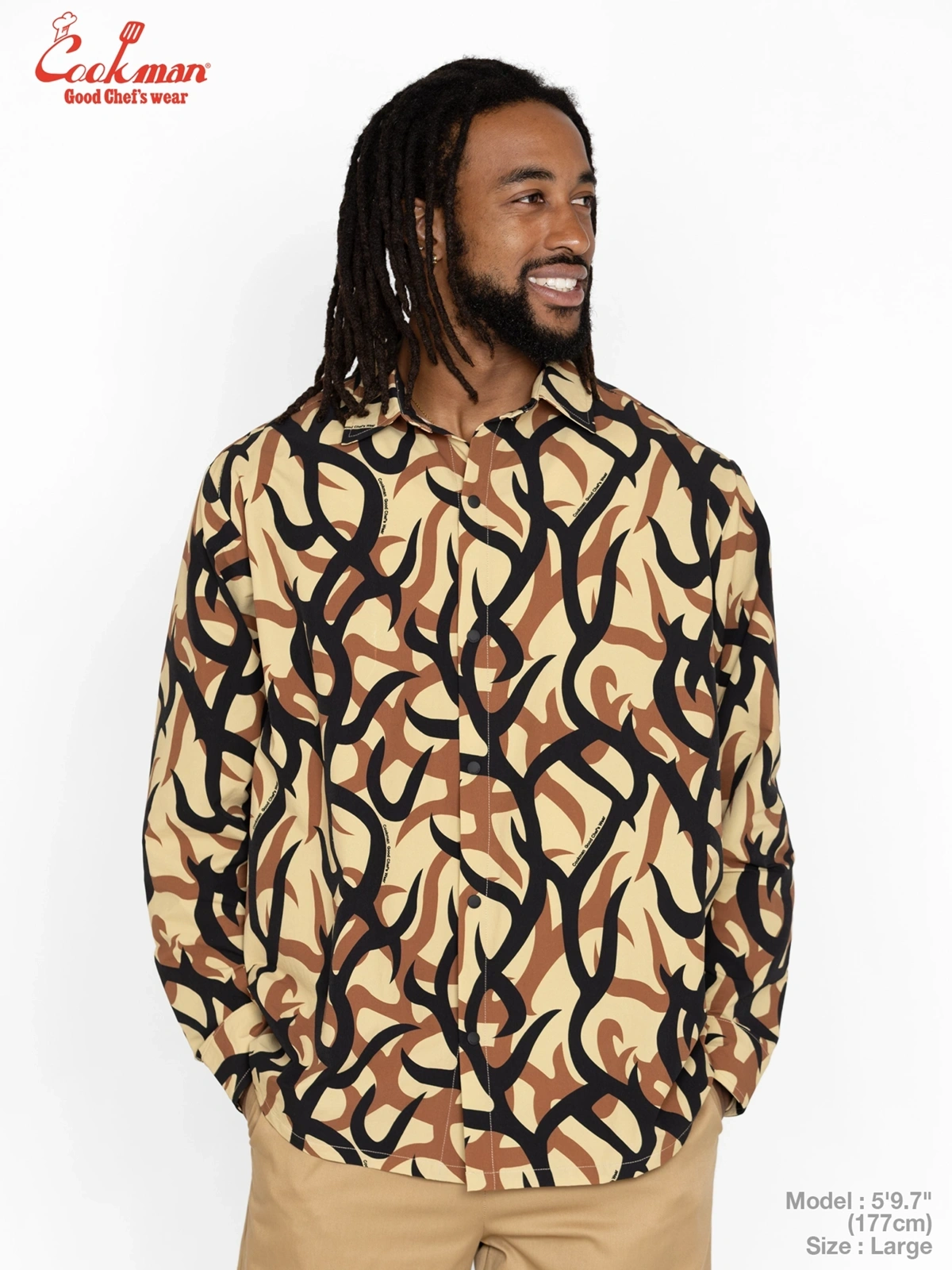 �������� Work Shirts Long Sleeve Tribal Camo Beige