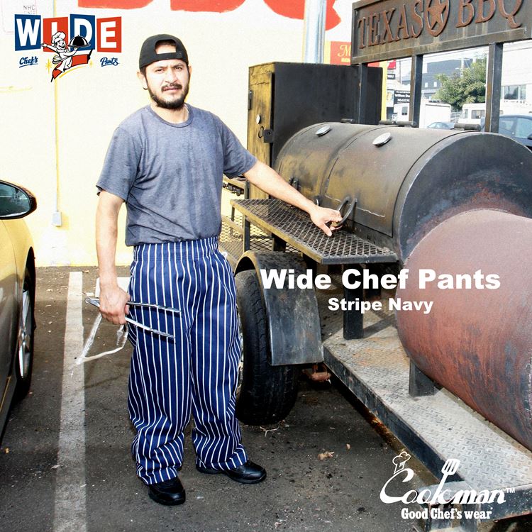 磻ɥեѥ Wide Chef Pants Stripe Navy