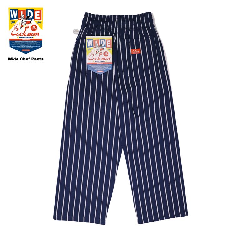 磻ɥեѥ Wide Chef Pants Stripe Navy