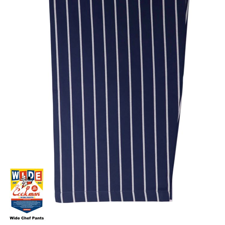 磻ɥեѥ Wide Chef Pants Stripe Navy