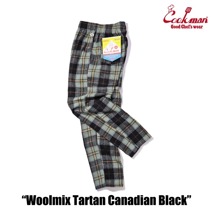 եѥ Chef Pants Woolmix Tartan Canadian Black