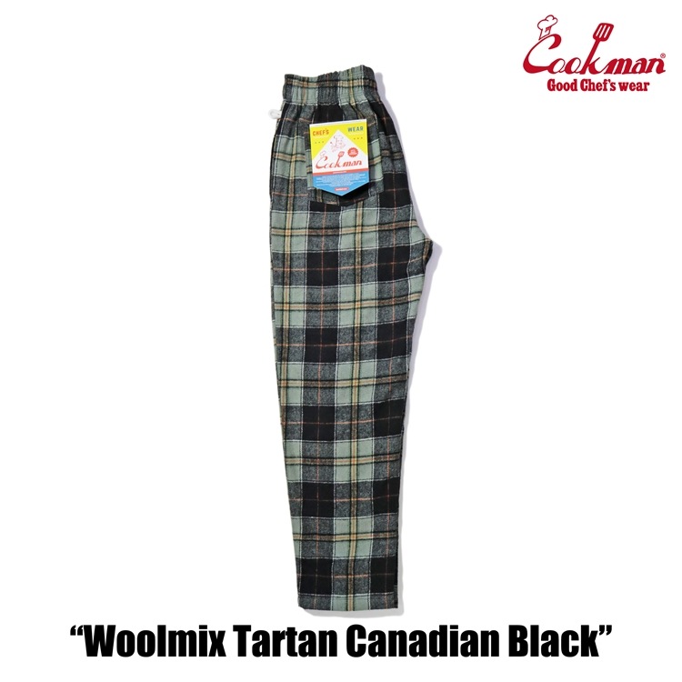 եѥ Chef Pants Woolmix Tartan Canadian Black