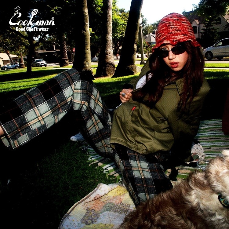 եѥ Chef Pants Woolmix Tartan Canadian Black